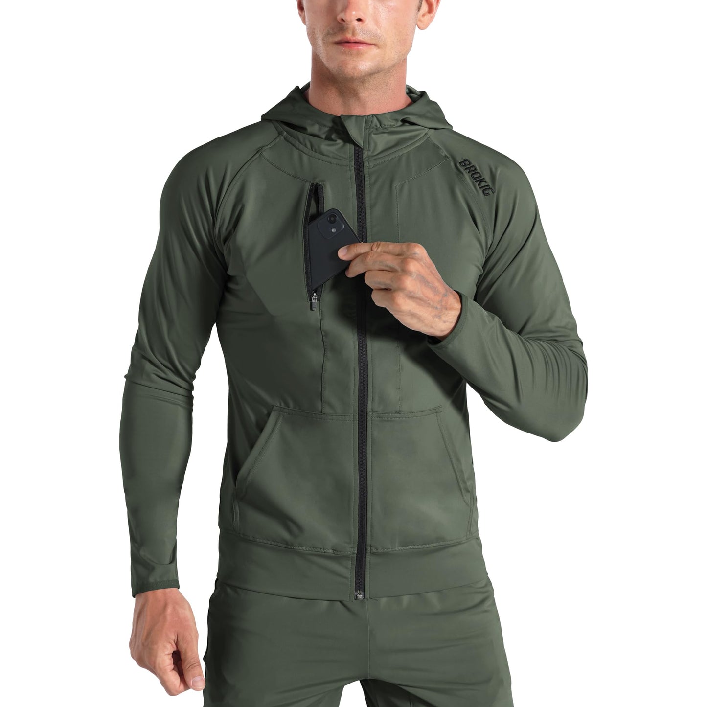 Men's Lightweight Running Jacket with Zip Pockets