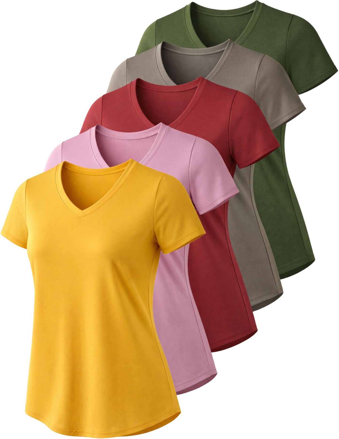 Women's Dry-Fit Athletic Training T-Shirts 5-Pack