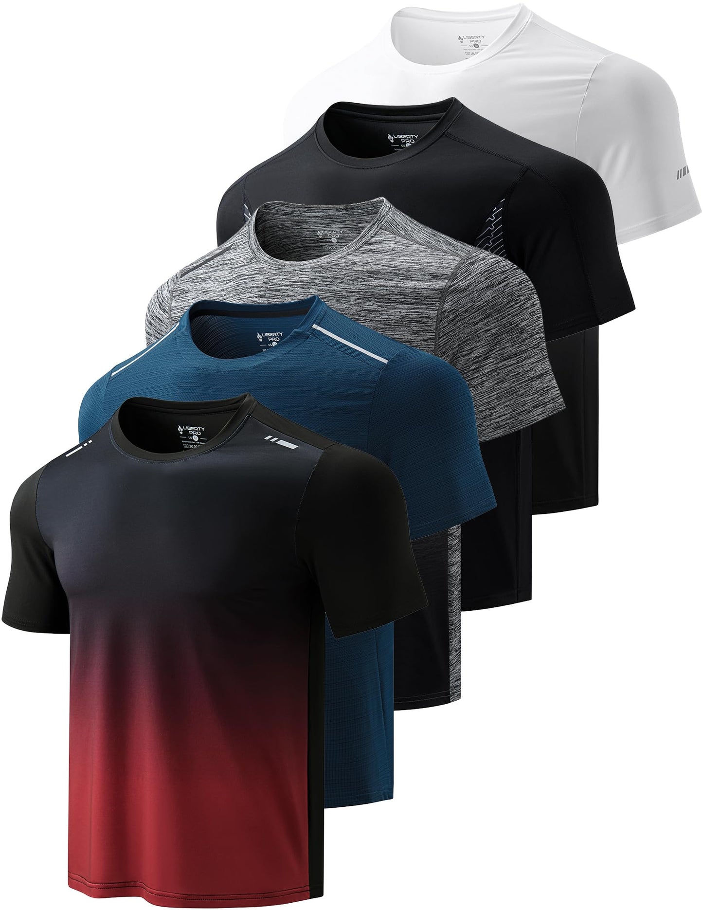 Men's Quick-Dry Athletic Training T-Shirts 5-Pack