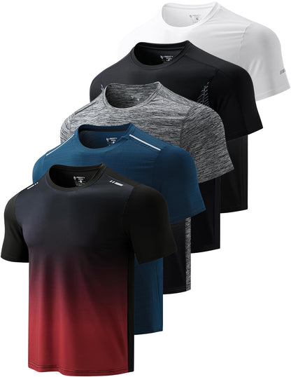 Men's Quick-Dry Athletic Training T-Shirts 5-Pack