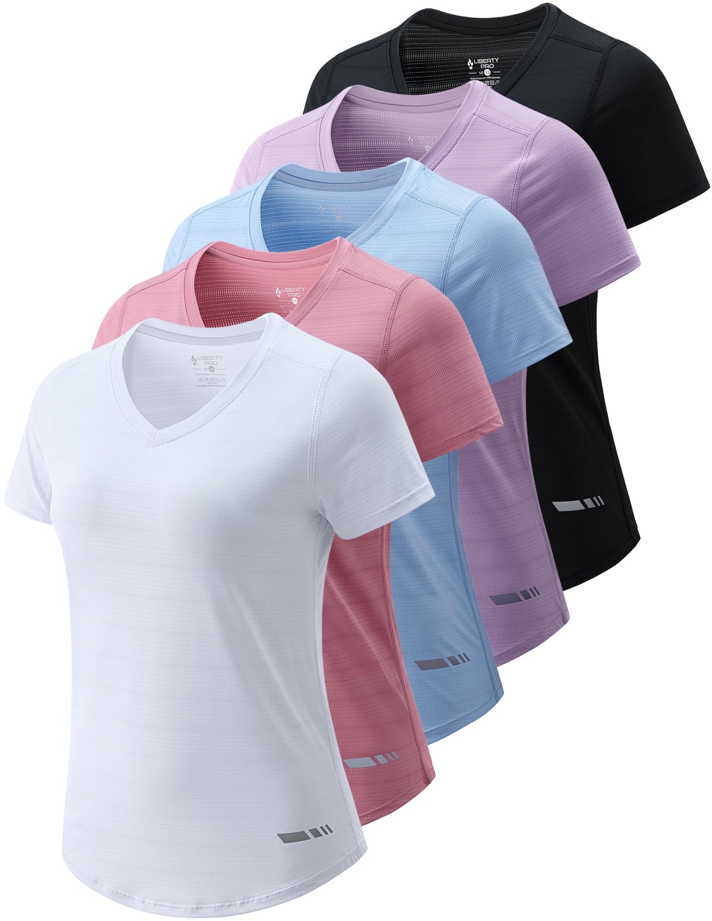 Women's Dry-Fit Athletic Training T-Shirts 5-Pack