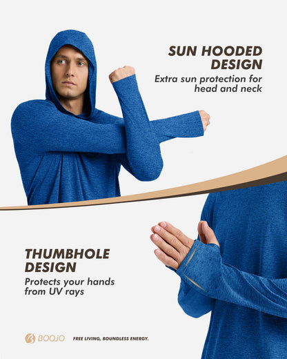 Men's UPF 50+ Sun Hoodie Long Sleeve Performance Top