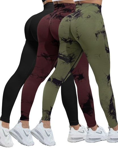 Women's Seamless Butt-Lifting Leggings Set 3-Piece