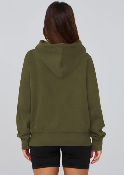 Women's Half-Zip Cropped Hooded Sweatshirt