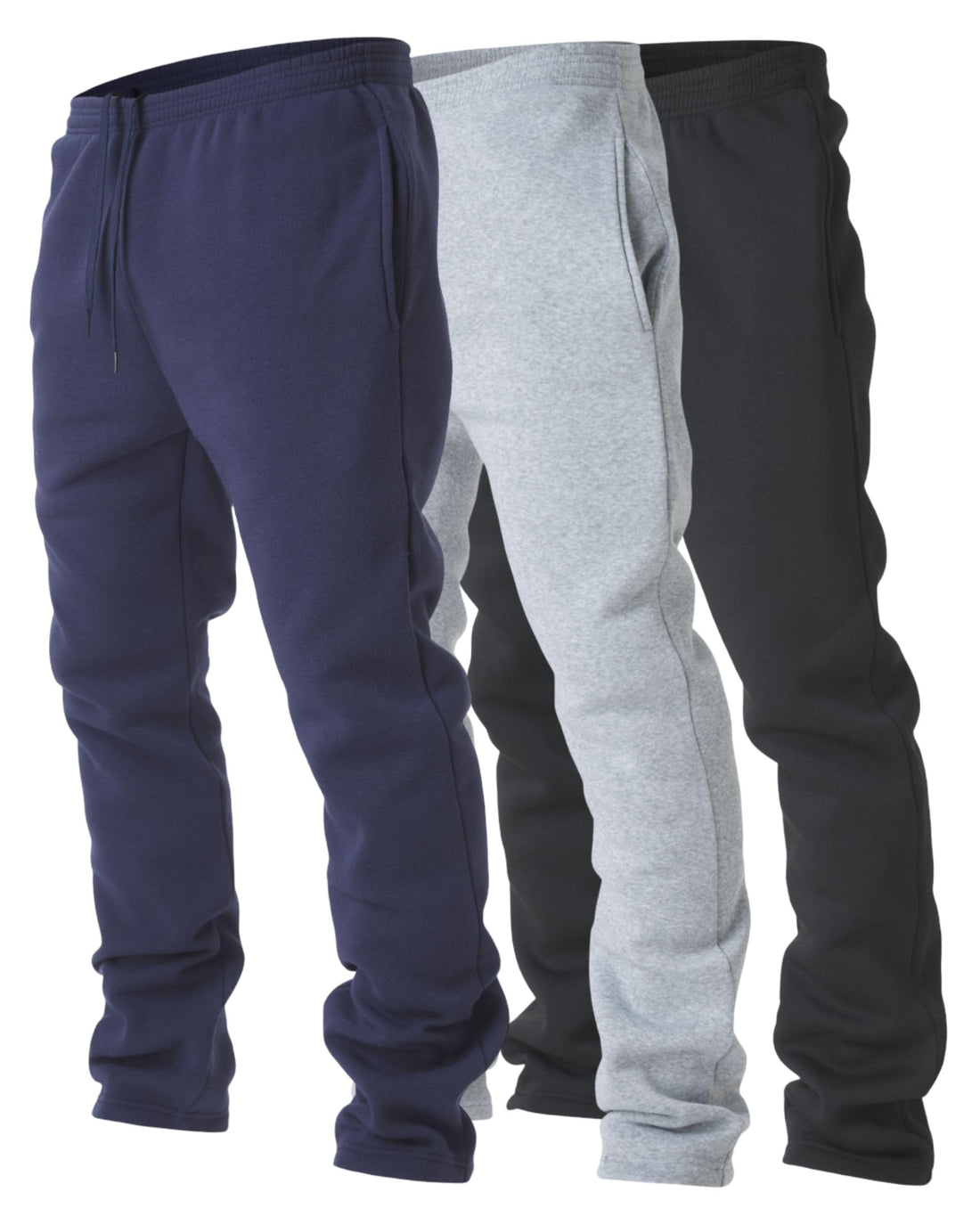 Men's Fleece Open-Hem Workout Sweatpants 3-Pack