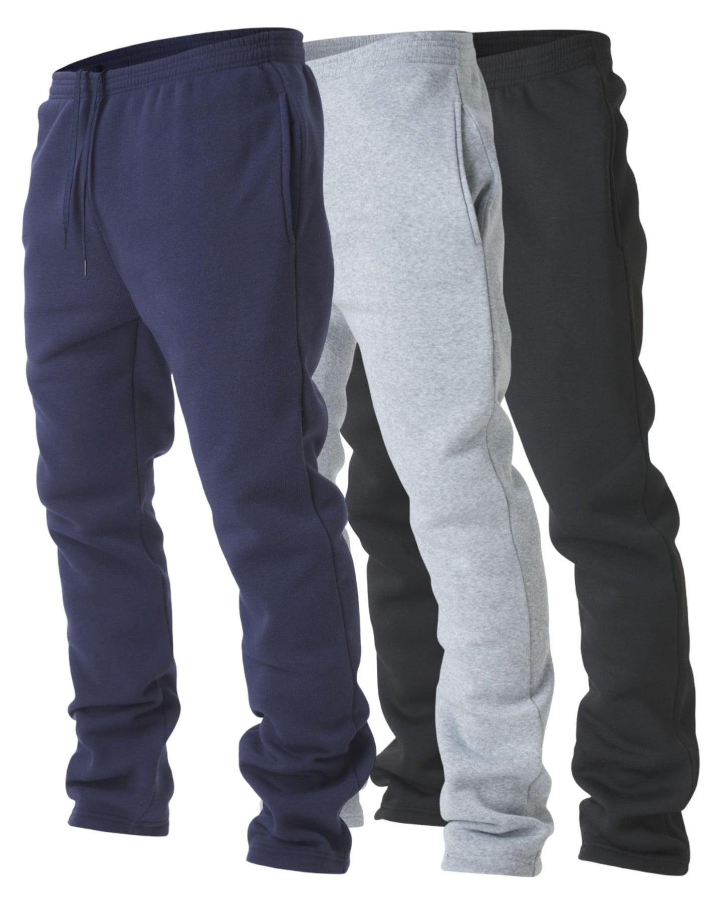 Men's Fleece Open-Hem Workout Sweatpants 3-Pack