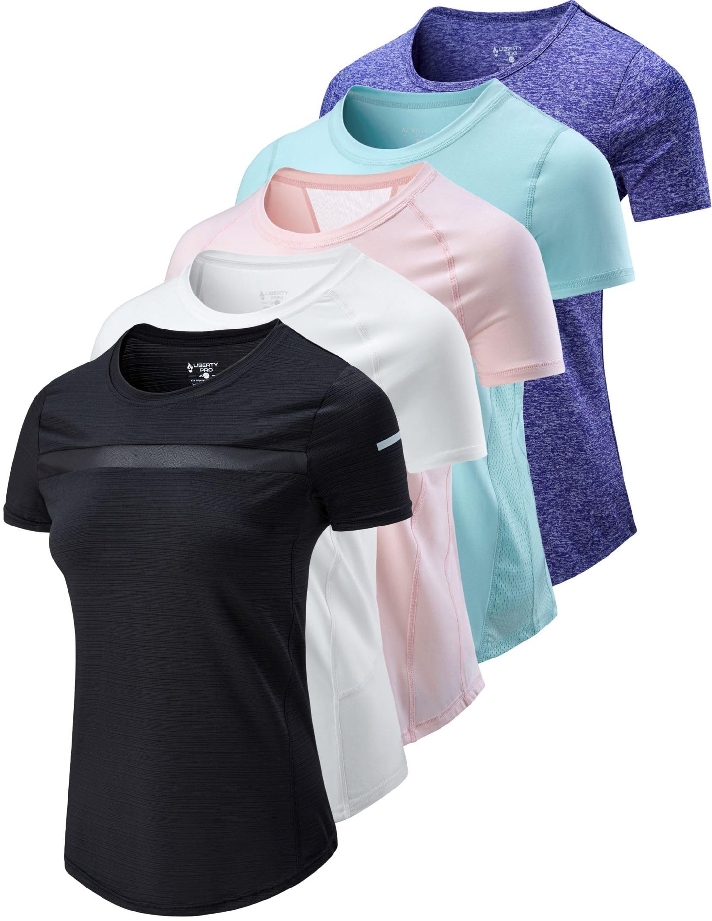 Women's Dry-Fit Athletic Training T-Shirts 5-Pack