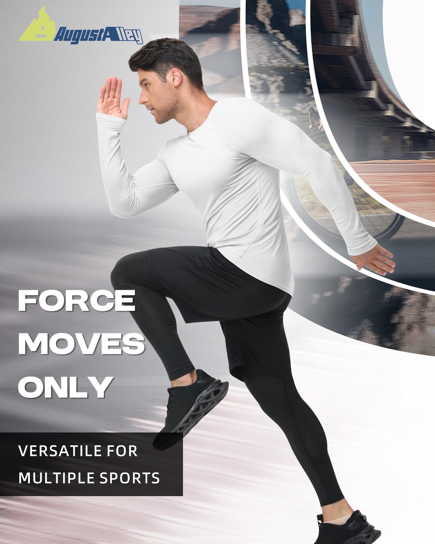 Men's Long Sleeve Compression Training Shirts 4-Pack