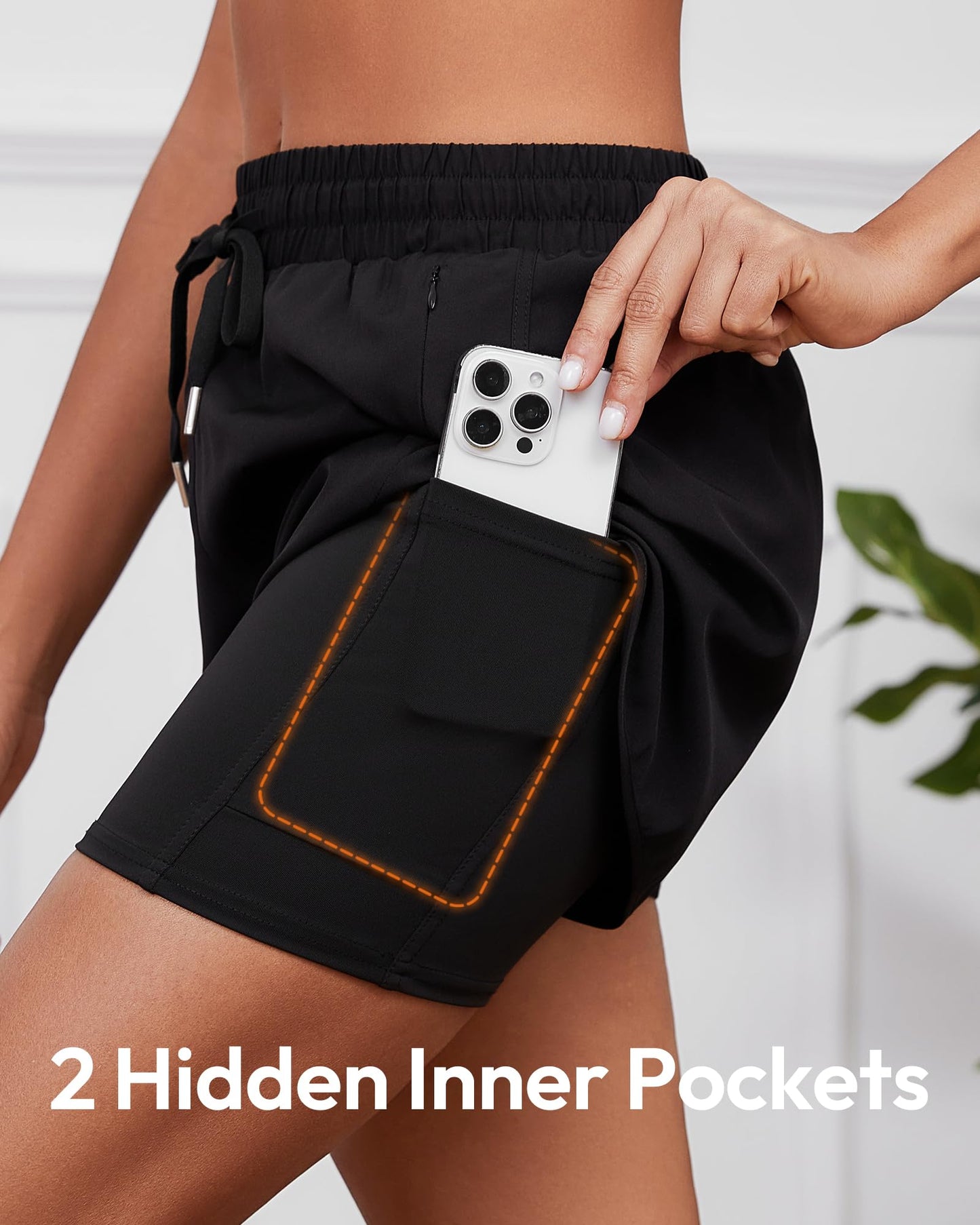 Women's High-Waisted 2-in-1 Running Shorts 5-Pack