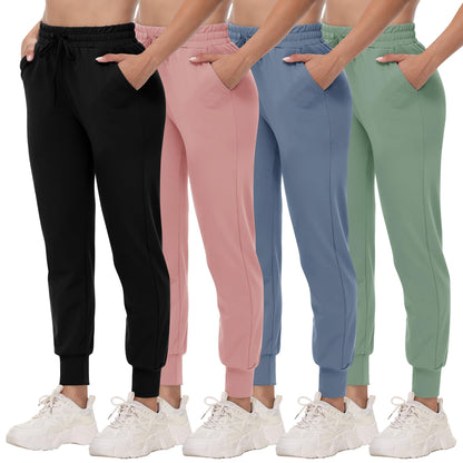 Women's Lightweight Pocket Joggers 4-Pack Set