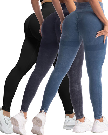 Women's Seamless Butt-Lifting Leggings Set 3-Piece