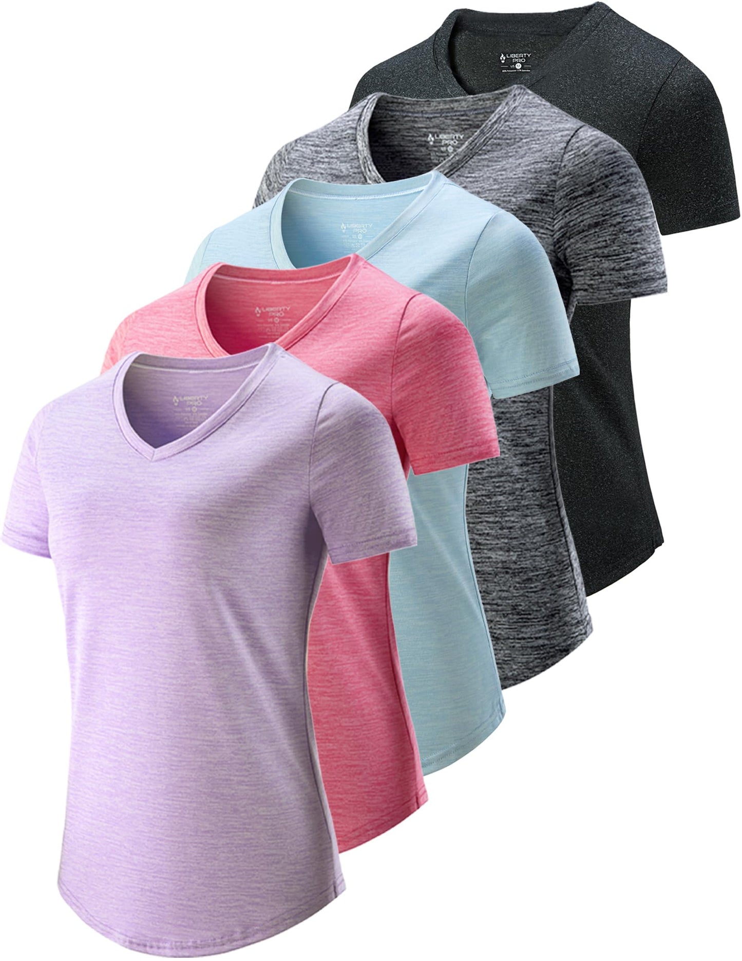 Women's Dry-Fit Athletic Training T-Shirts 5-Pack