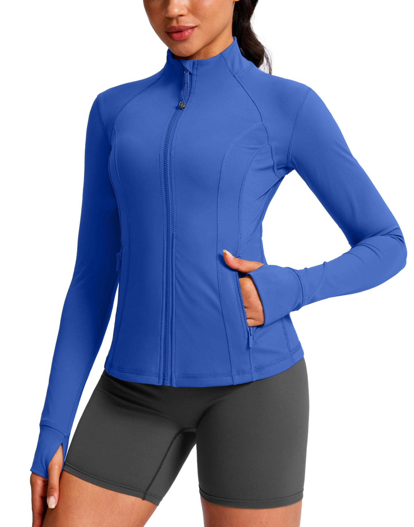 Women's Full-Zip Workout Jacket with Four Pockets