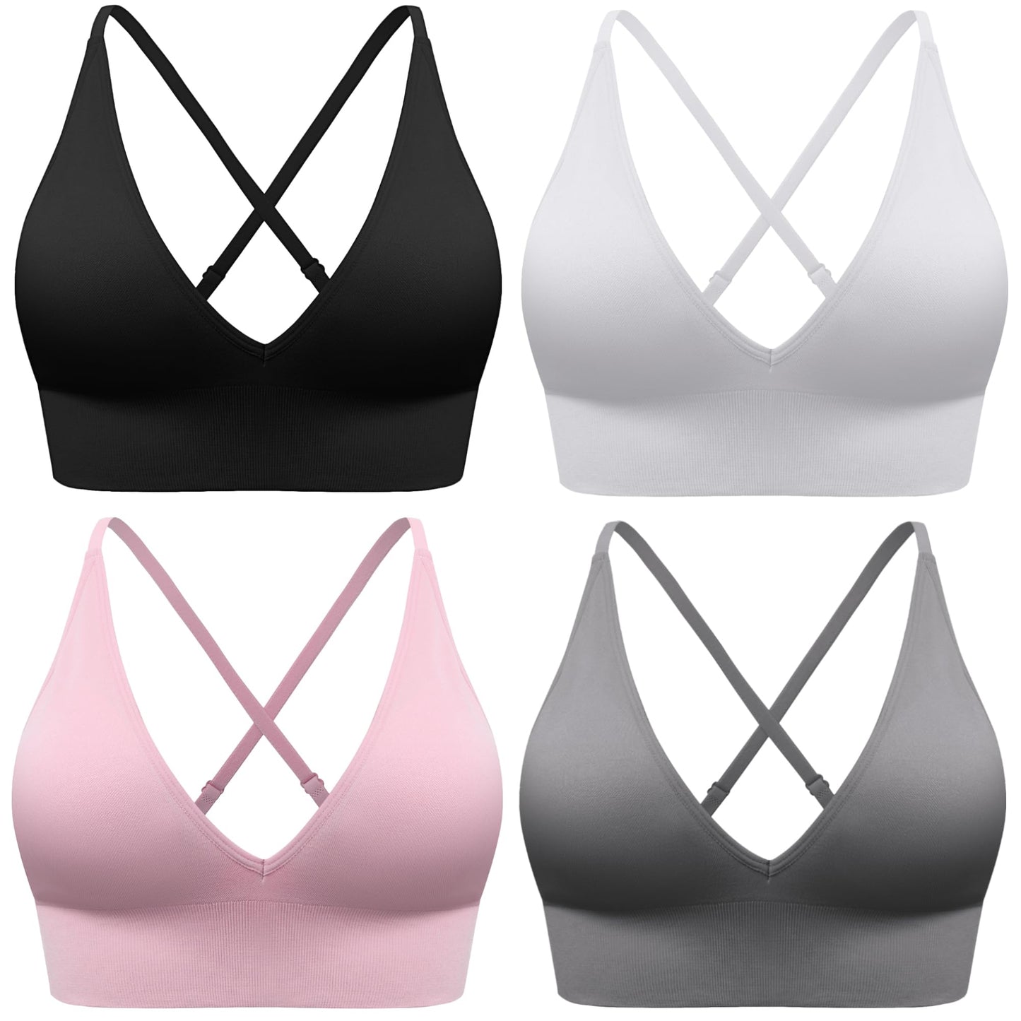 Women's Adjustable Criss-Cross Padded Sports Bra Set