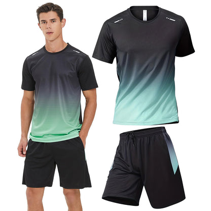Men's Dry-Fit Workout Set with Shorts & Long Sleeve