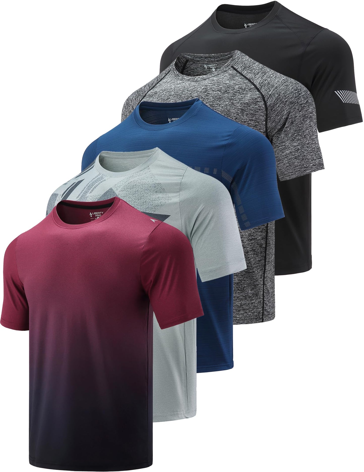 Men's Quick-Dry Athletic Training T-Shirts 5-Pack
