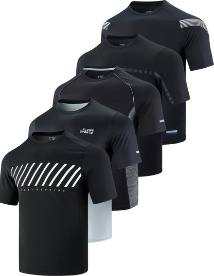 Men's Quick-Dry Athletic Training T-Shirts 5-Pack