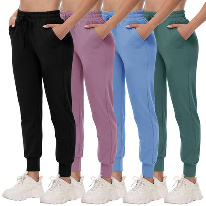 Women's Lightweight Pocket Joggers 4-Pack Set