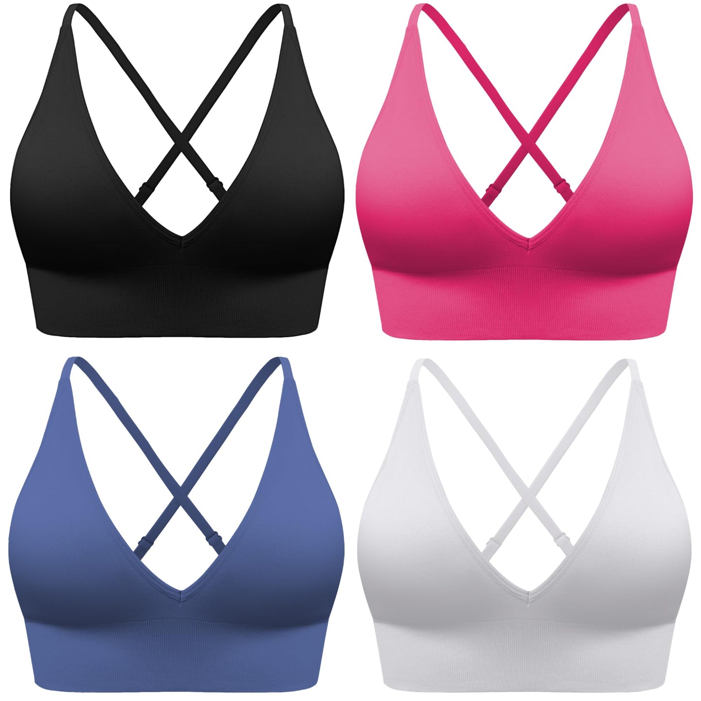 Women's Adjustable Criss-Cross Padded Sports Bra Set