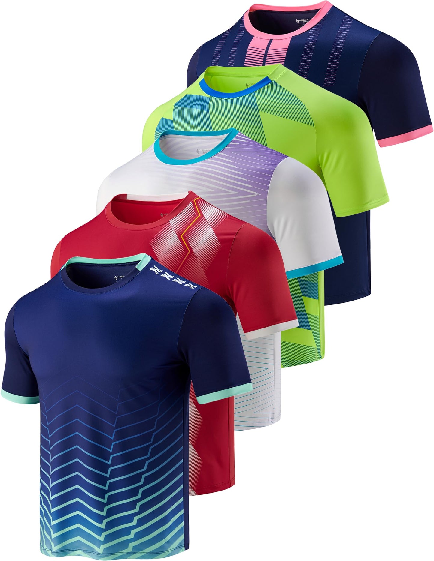 Men's Quick-Dry Athletic Training T-Shirts 5-Pack
