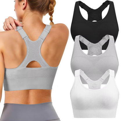 Women's High-Support Padded Racerback Sports Bra Set
