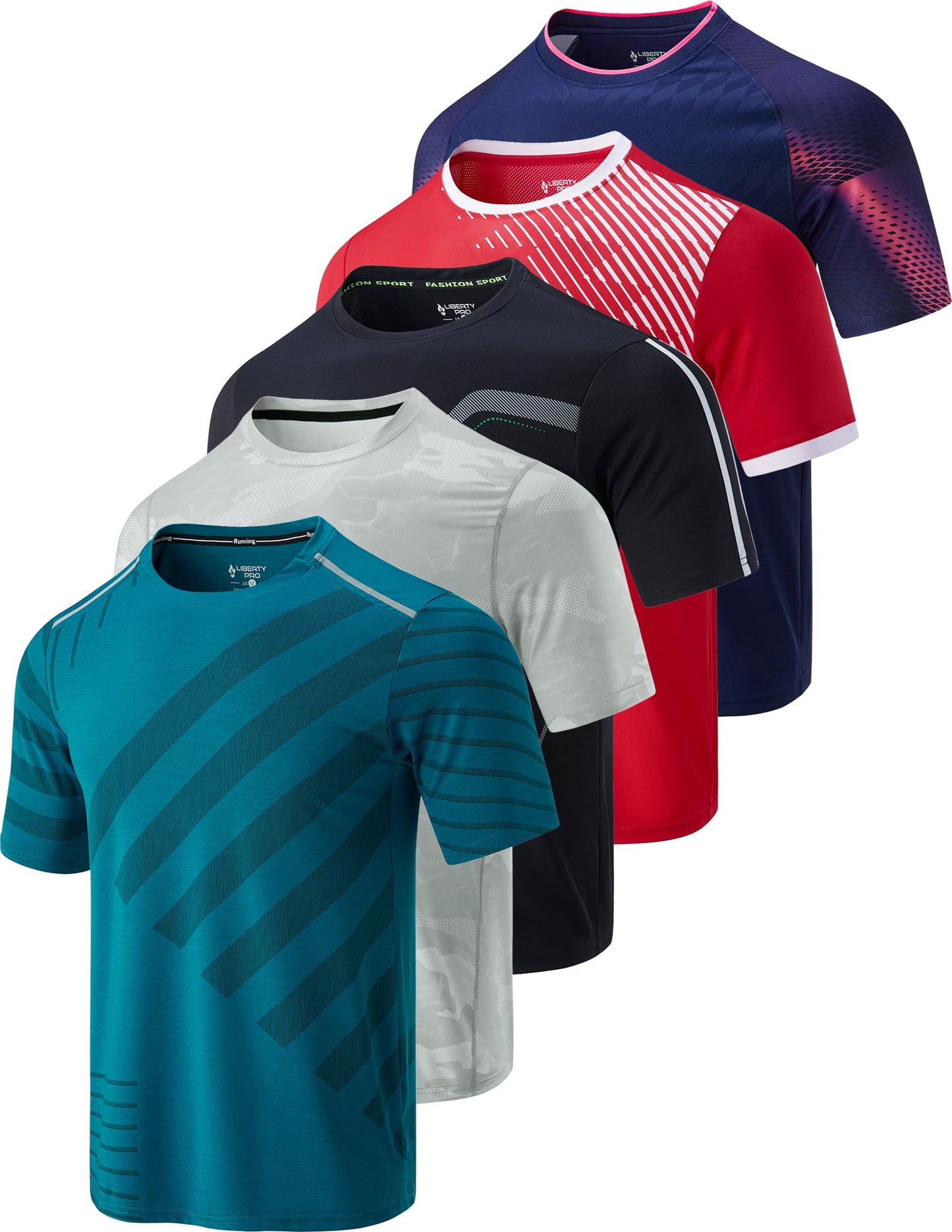 Men's Quick-Dry Athletic Training T-Shirts 5-Pack