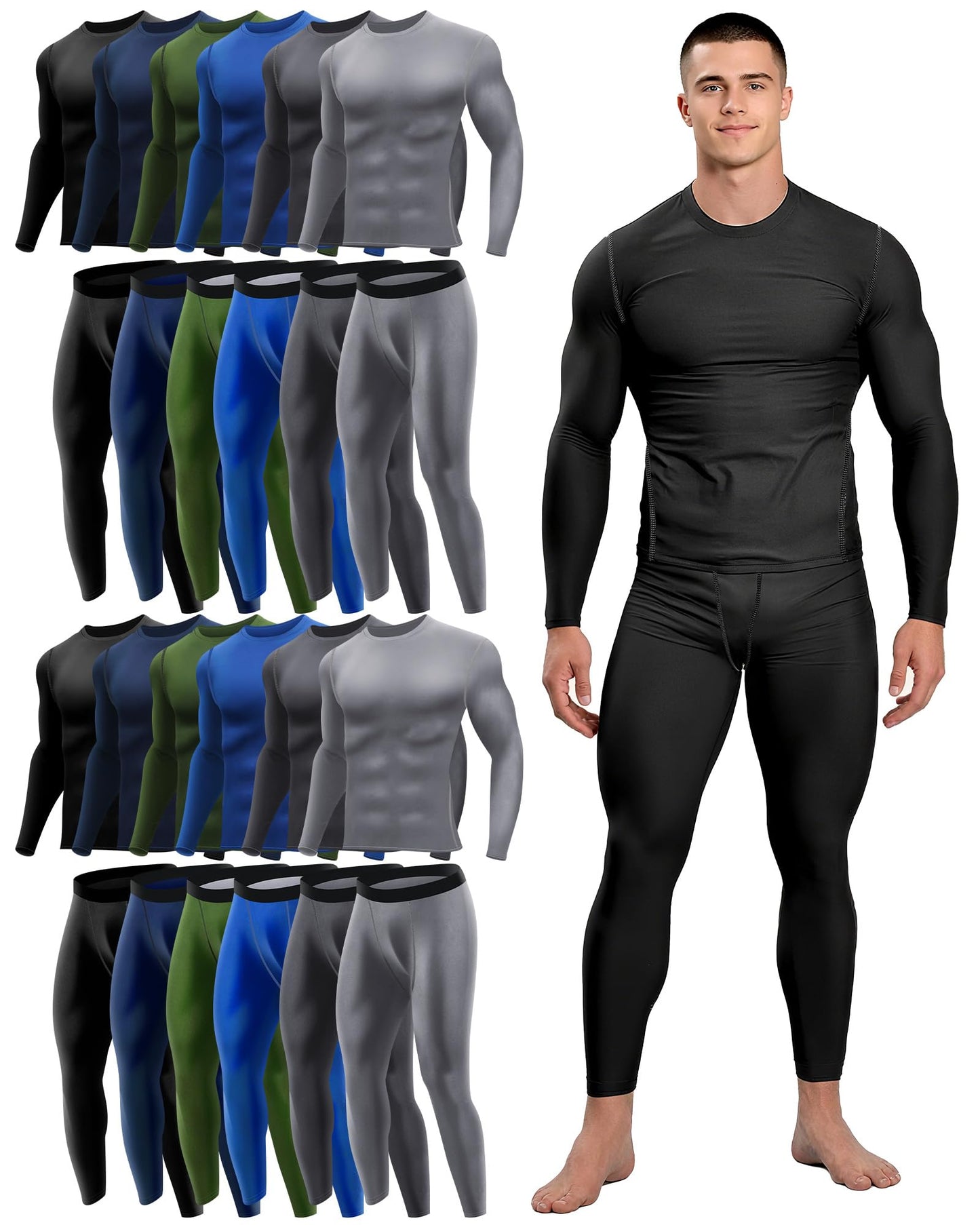 Men's Compression Base Layer Shirt & Pants Set