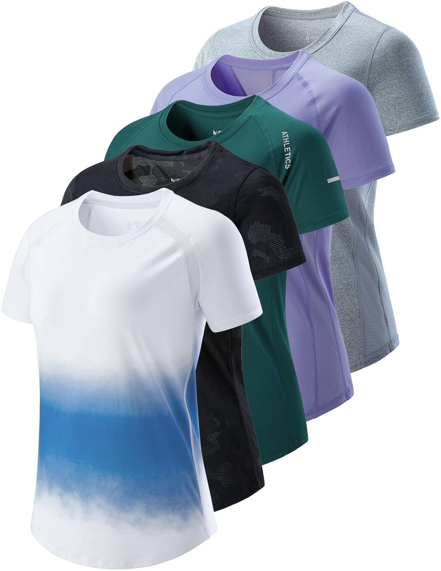 Women's Dry-Fit Athletic Training T-Shirts 5-Pack