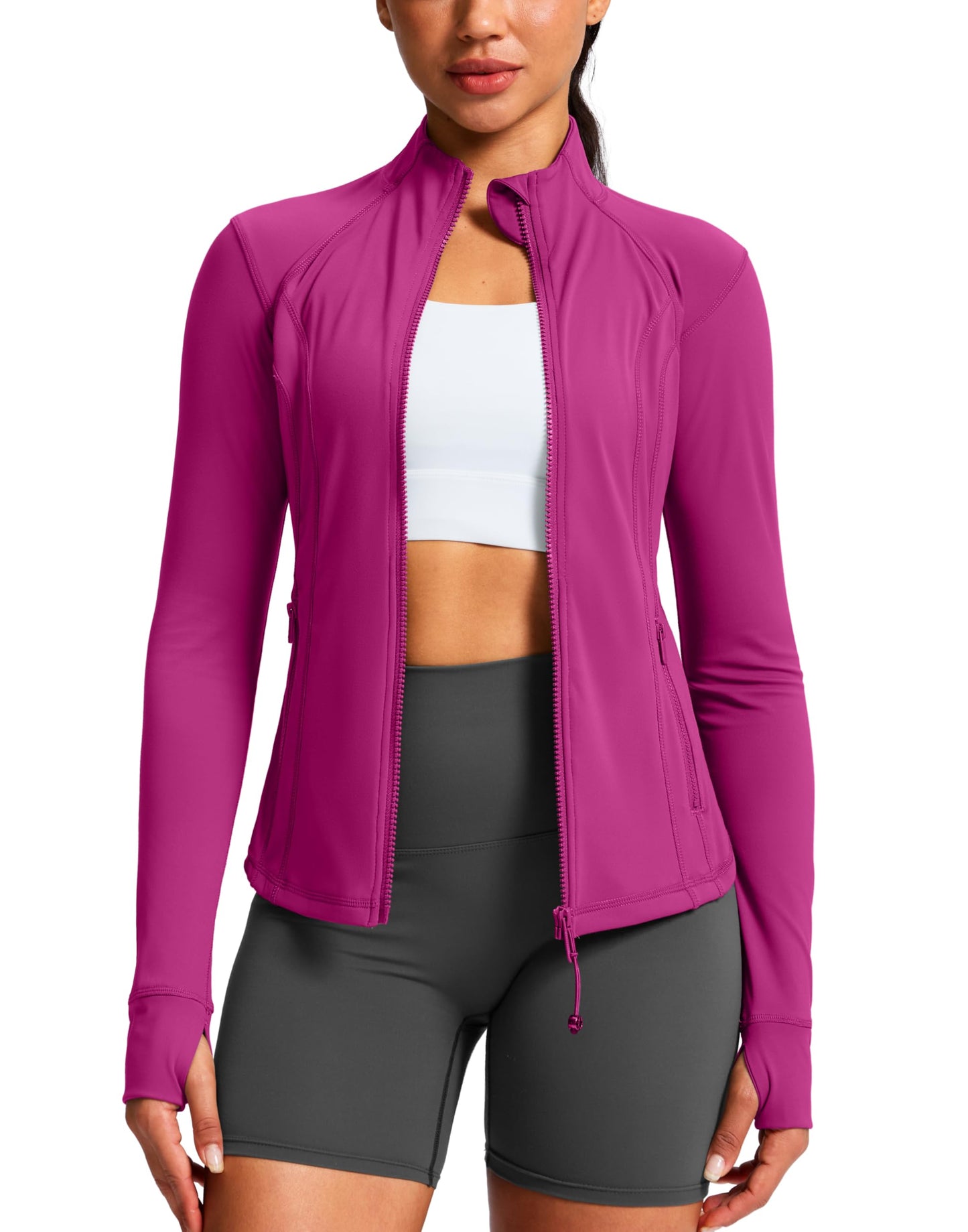 Women's Full-Zip Workout Jacket with Four Pockets