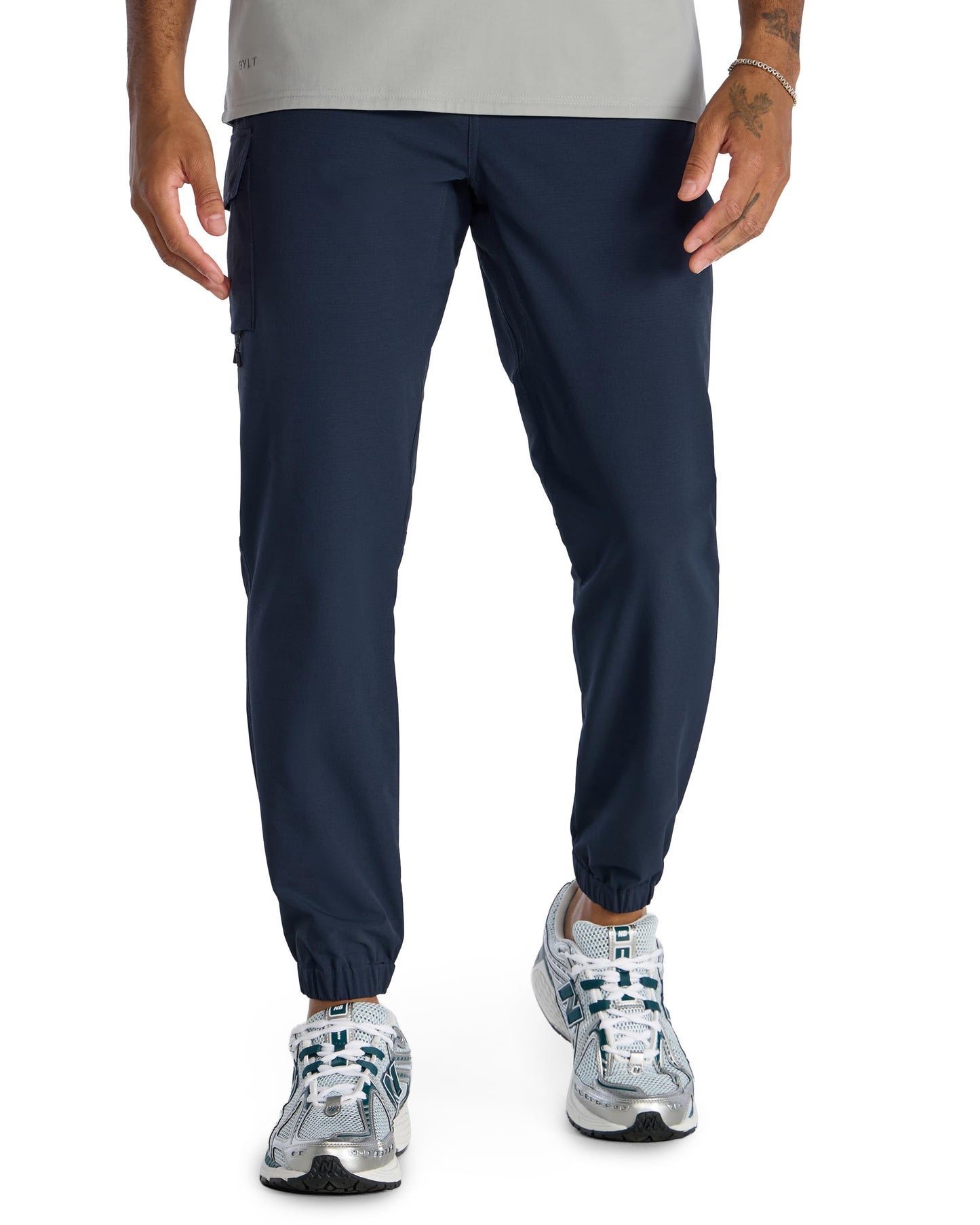 Men's Stretch Cargo Joggers with Zipper Pockets