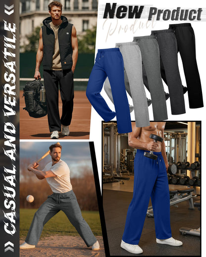 Men's Lightweight Open-Hem Sweatpants 5-Pack