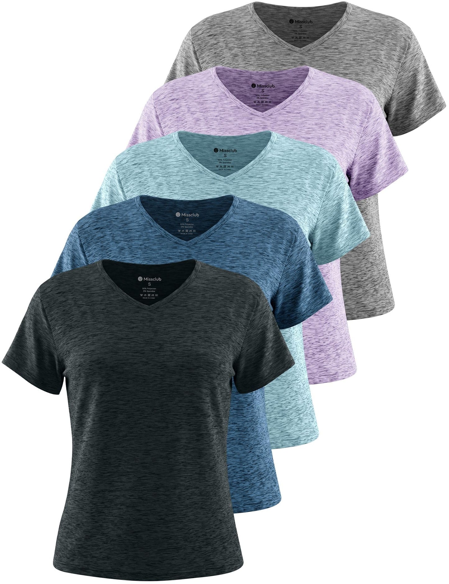 Women's UPF 50+ Quick-Dry Athletic Tee 5-Pack