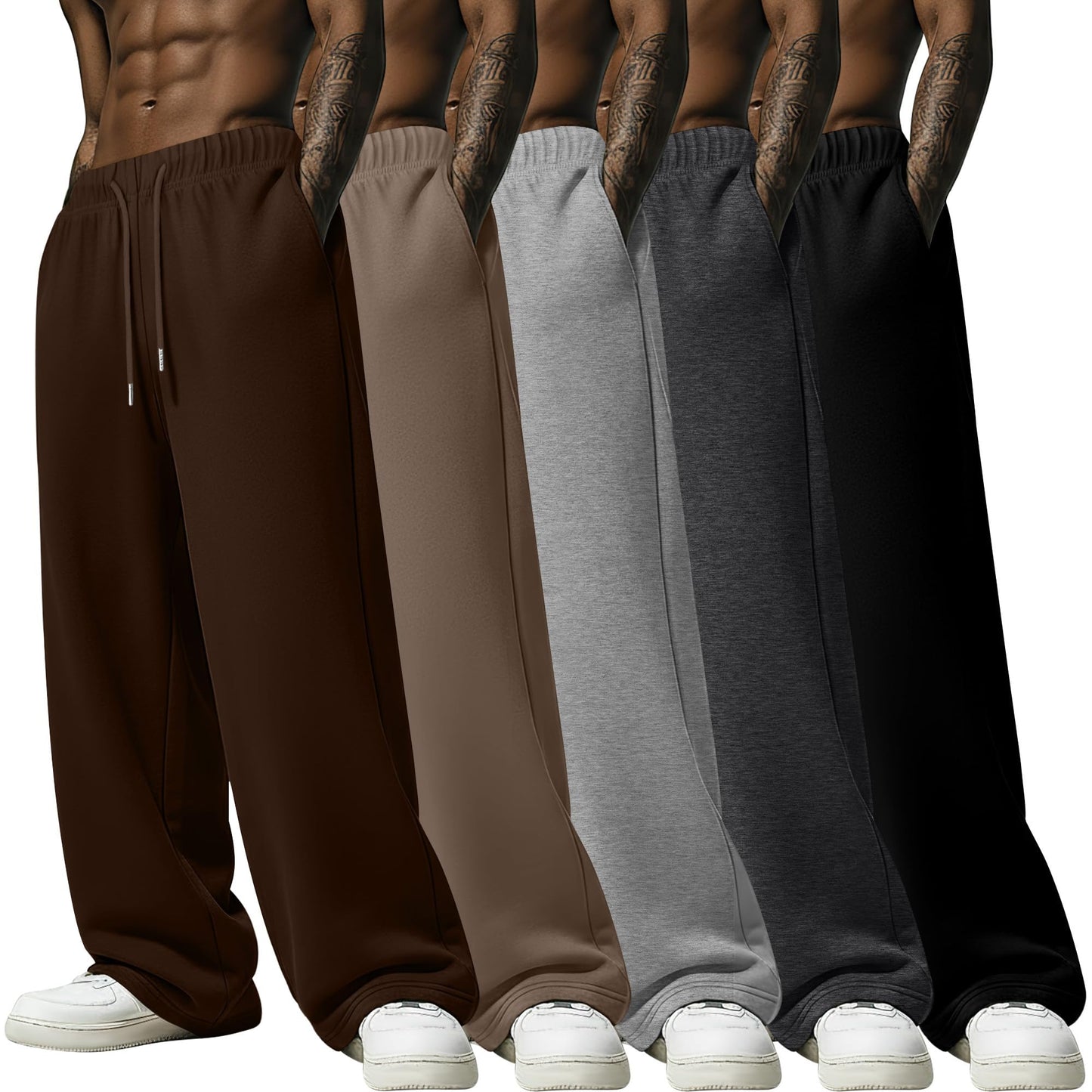Men's Lightweight Open-Hem Sweatpants 5-Pack