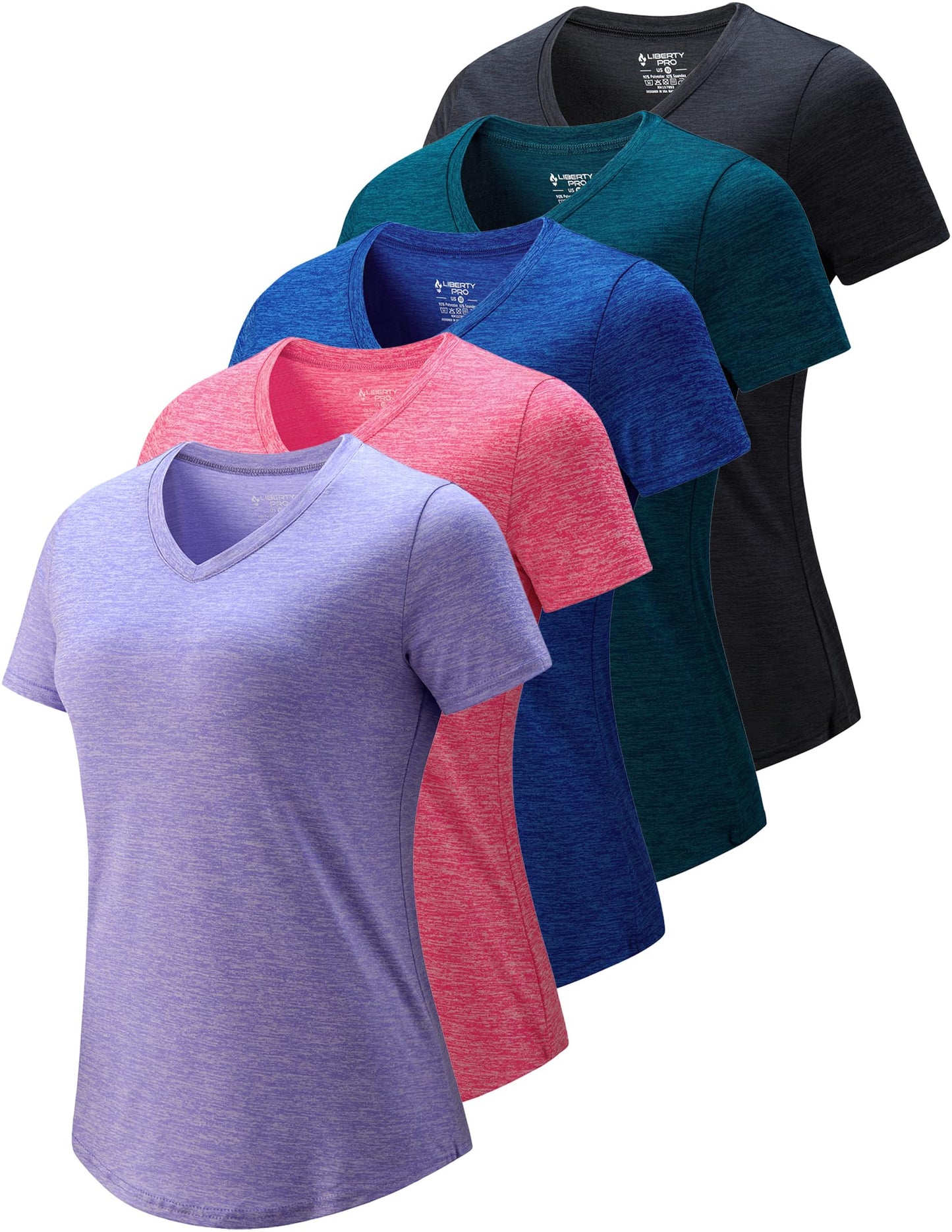 Women's Dry-Fit Athletic Training T-Shirts 5-Pack