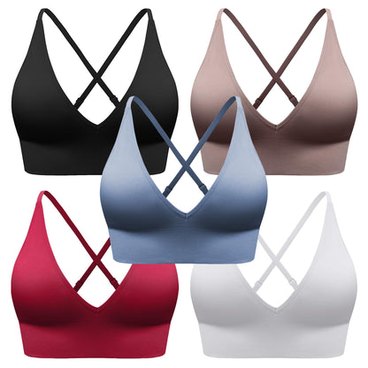 Women's Adjustable Criss-Cross Padded Sports Bra Set