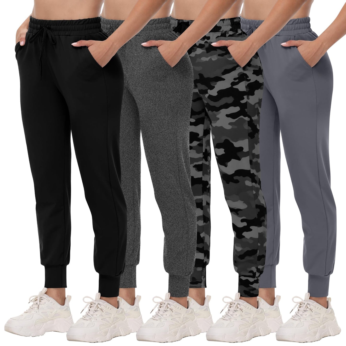Women's Lightweight Pocket Joggers 4-Pack Set