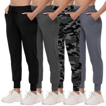 Women's Lightweight Pocket Joggers 4-Pack Set