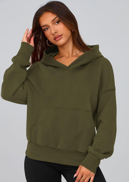 Women's Half-Zip Cropped Hooded Sweatshirt