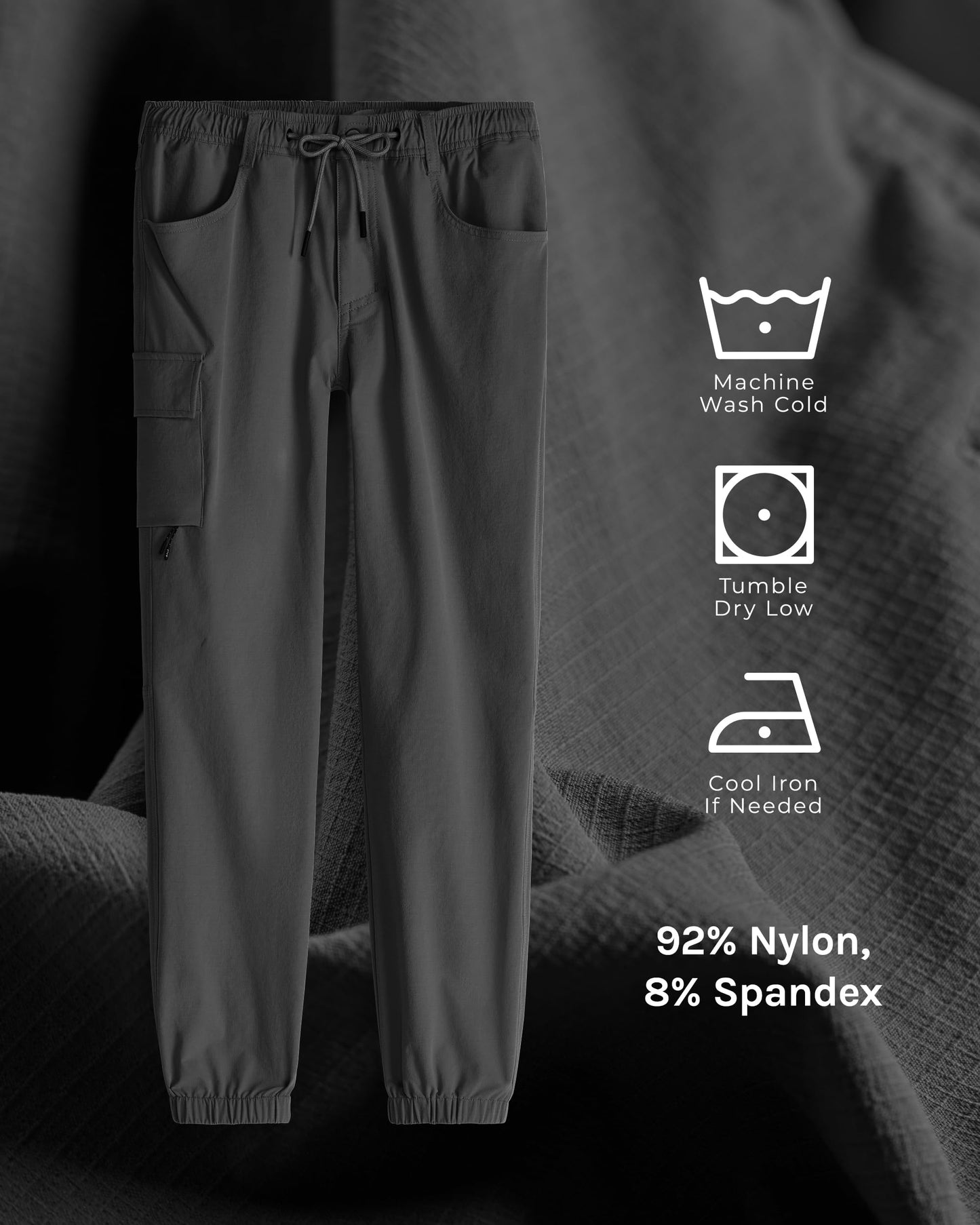 Men's Stretch Cargo Joggers with Zipper Pockets