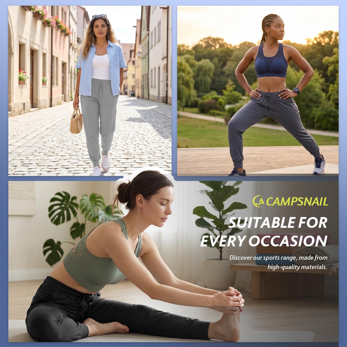 Women's Lightweight Pocket Joggers 4-Pack Set