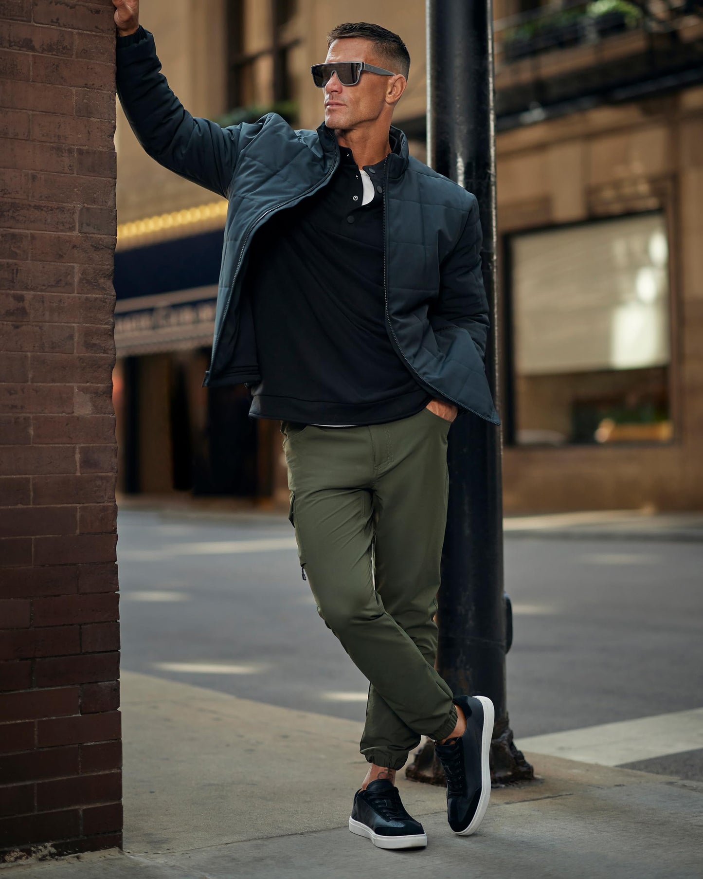 Men's Stretch Cargo Joggers with Zipper Pockets
