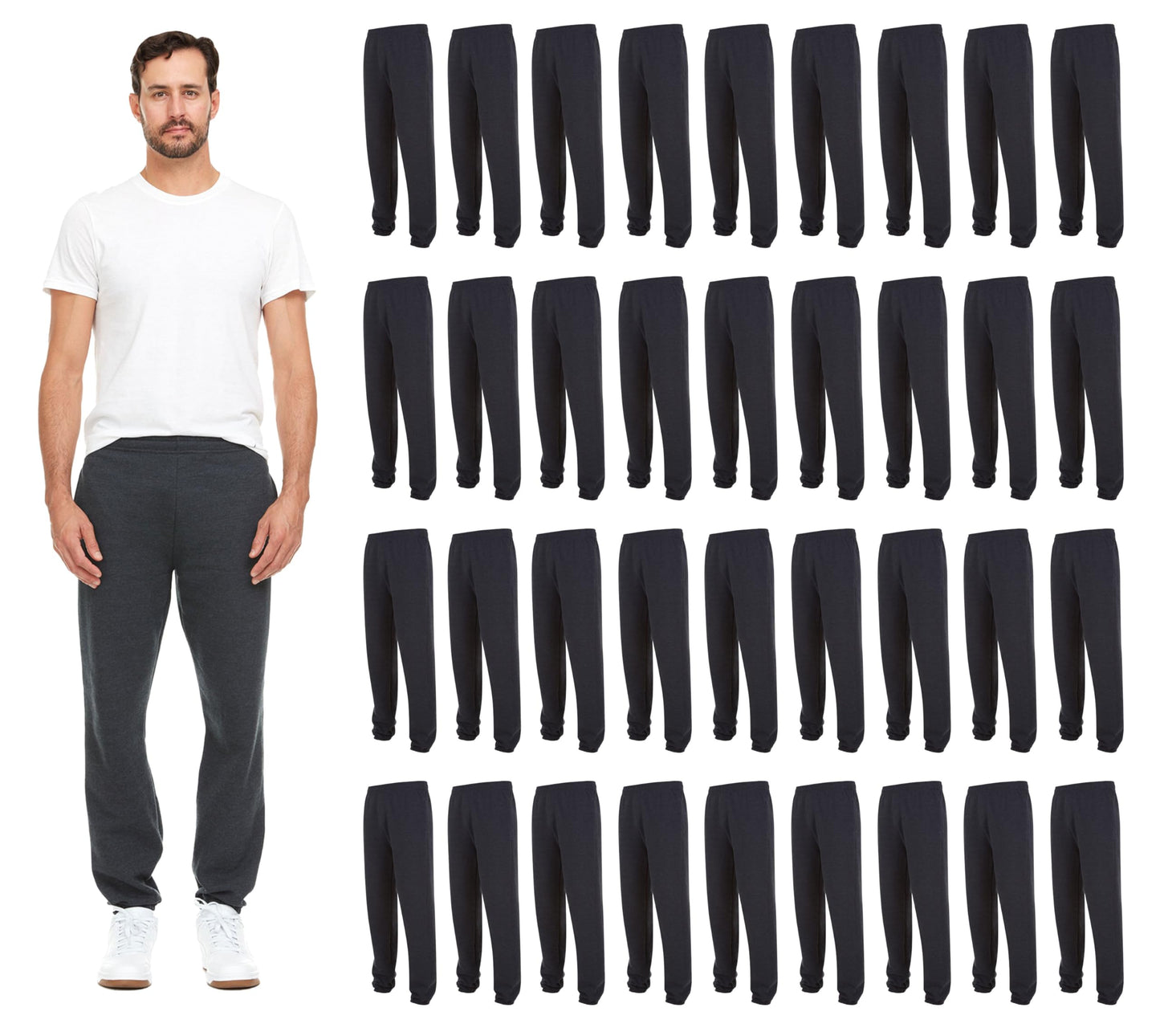 Men's Essential Jogger Sweatpants 36-Pack Bundle