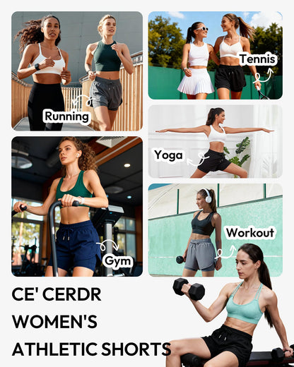 Women's High-Waisted 2-in-1 Running Shorts 5-Pack