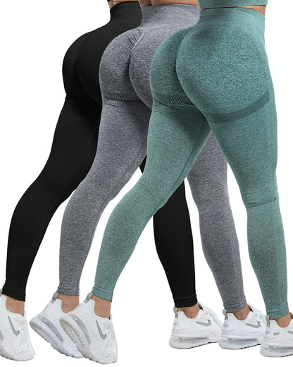 Women's Seamless Butt-Lifting Leggings Set 3-Piece