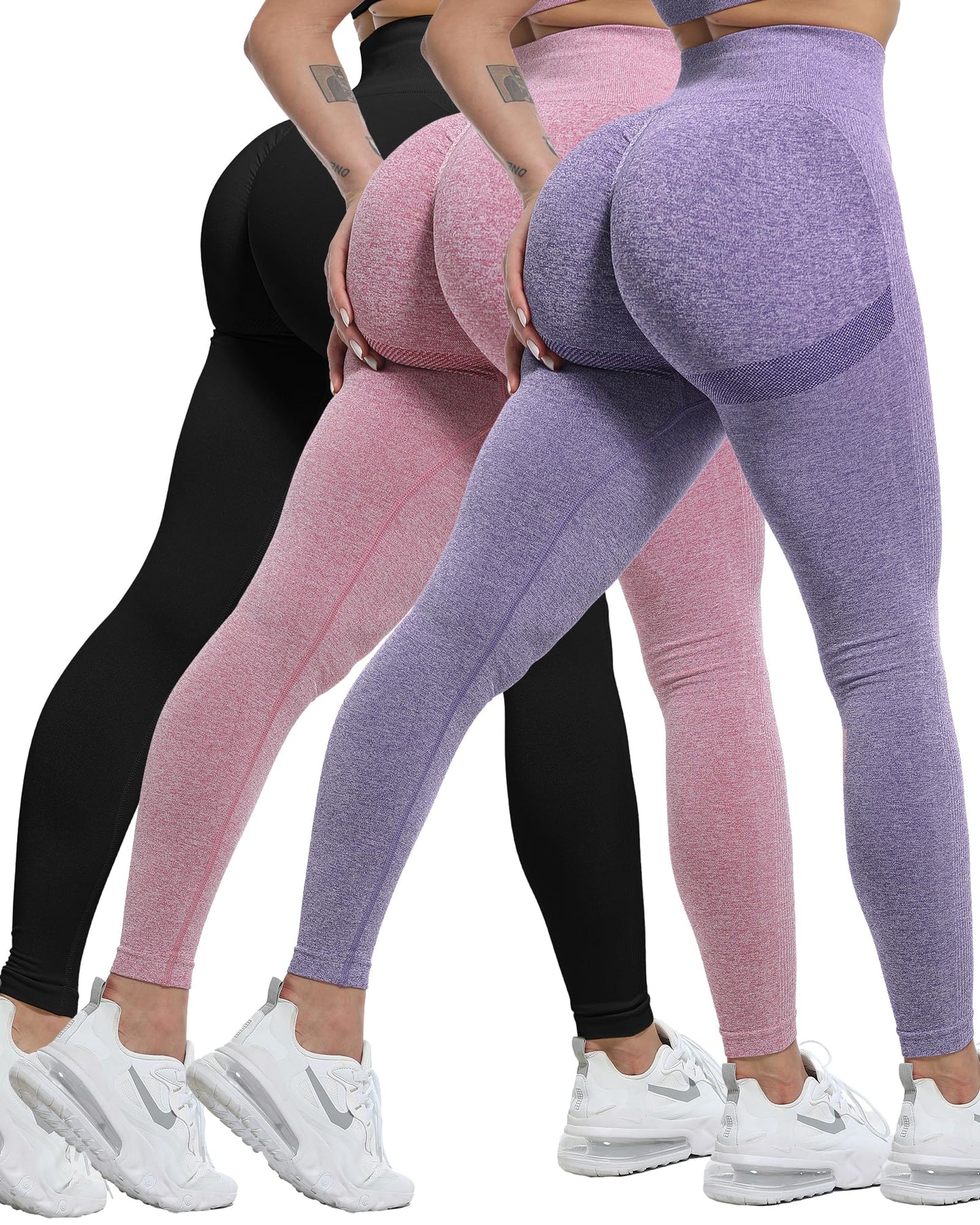 Women's Seamless Butt-Lifting Leggings Set 3-Piece