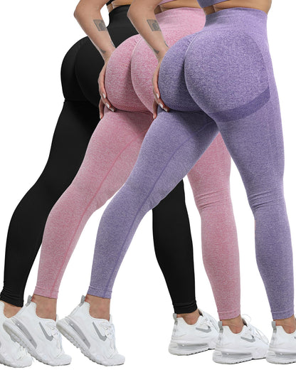 Women's Seamless Butt-Lifting Leggings Set 3-Piece