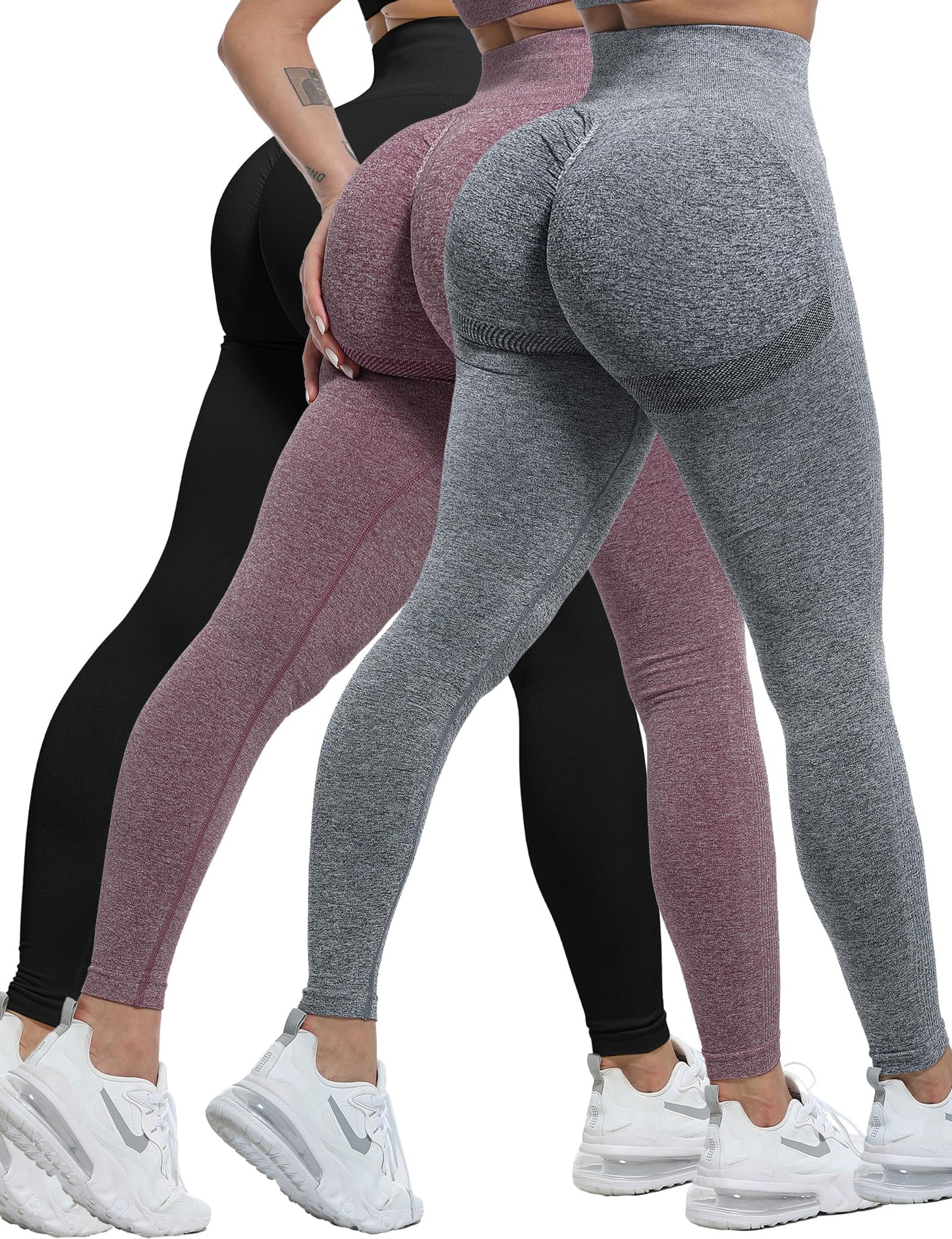 Women's Seamless Butt-Lifting Leggings Set 3-Piece