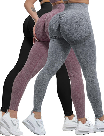 Women's Seamless Butt-Lifting Leggings Set 3-Piece