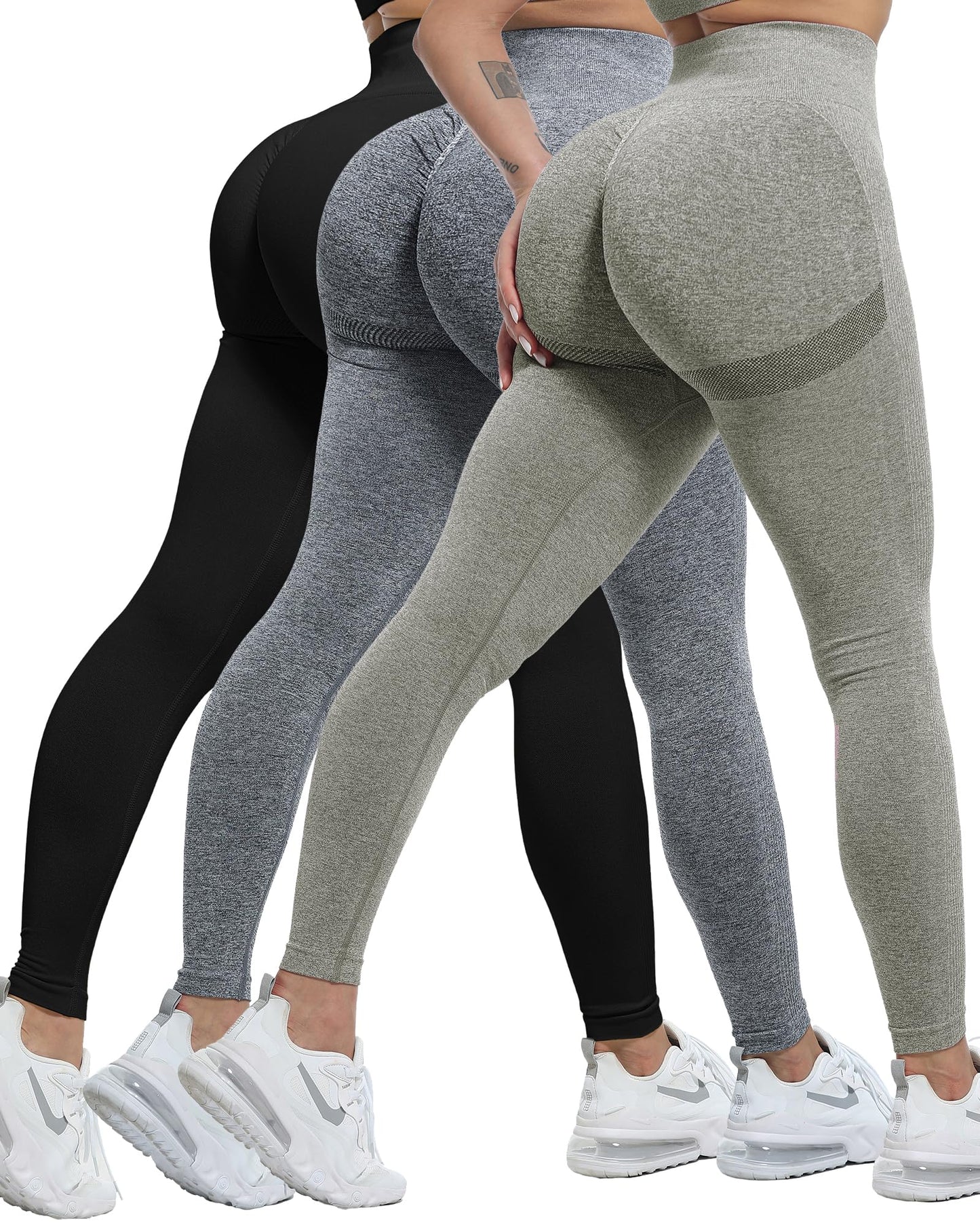 Women's Seamless Butt-Lifting Leggings Set 3-Piece