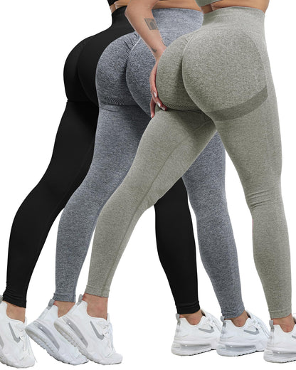 Women's Seamless Butt-Lifting Leggings Set 3-Piece